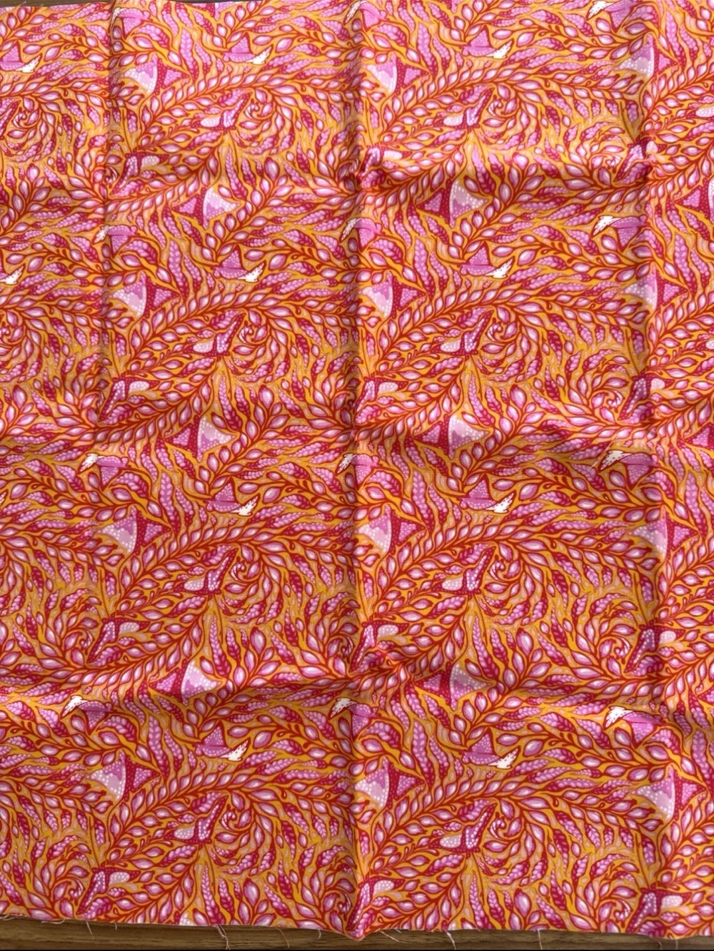 Tula Pink Zuma OOP Sea Stingray Glow Fish Quilting Cotton Fabric Remnant 19"x43"